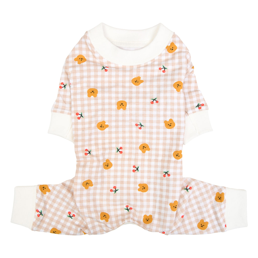teddy gingham pjs