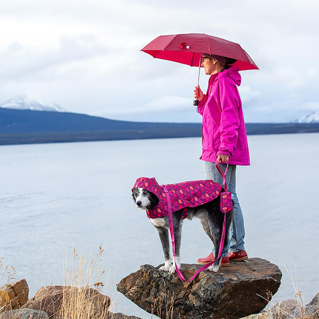 packable rain poncho - purple raindrops - just a few left!