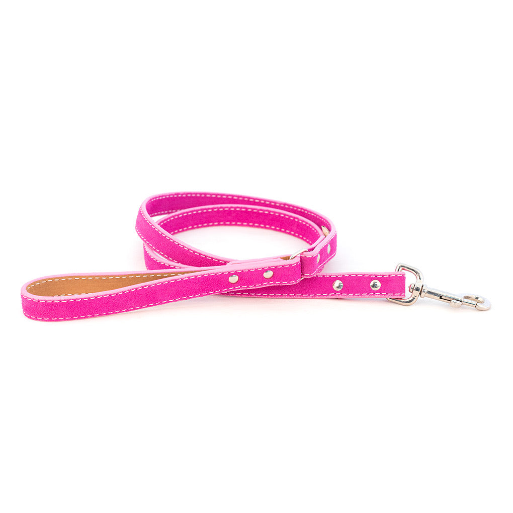suede leash - pink