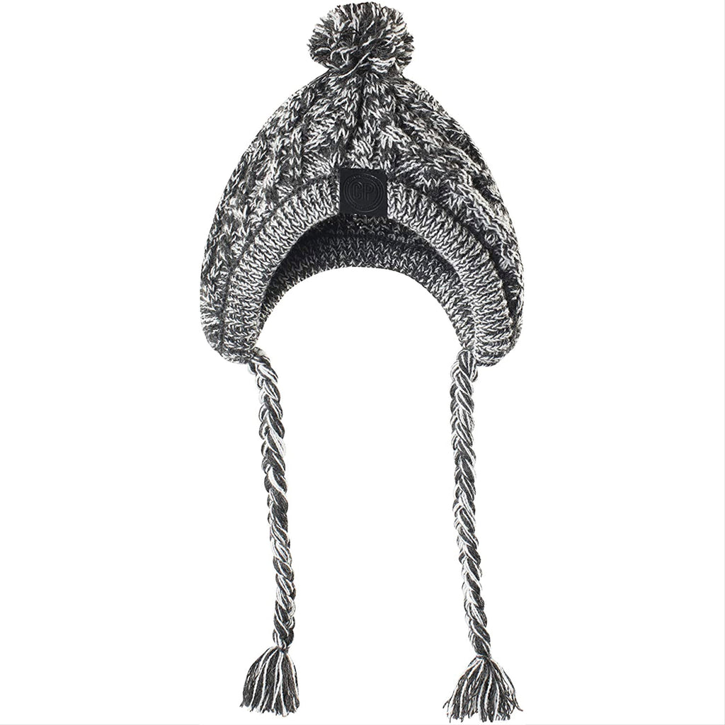 polar pom pom hat - charcoal