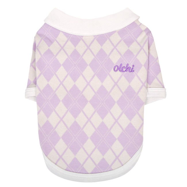 argyle knit sweater - purple