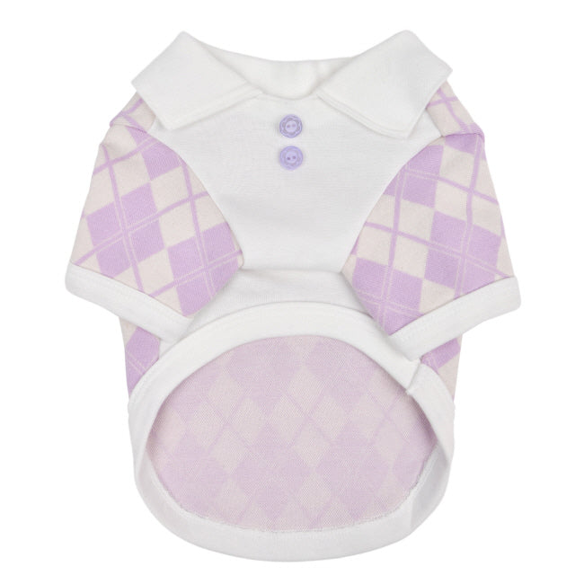 argyle knit sweater - purple
