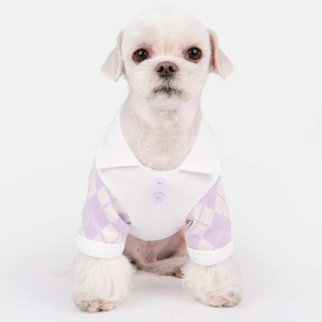 argyle knit sweater - purple