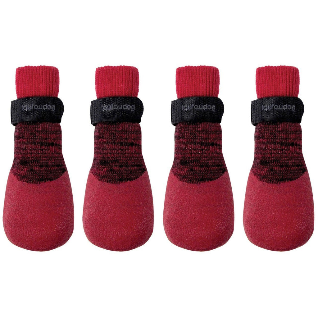 rubber dipped socks - red