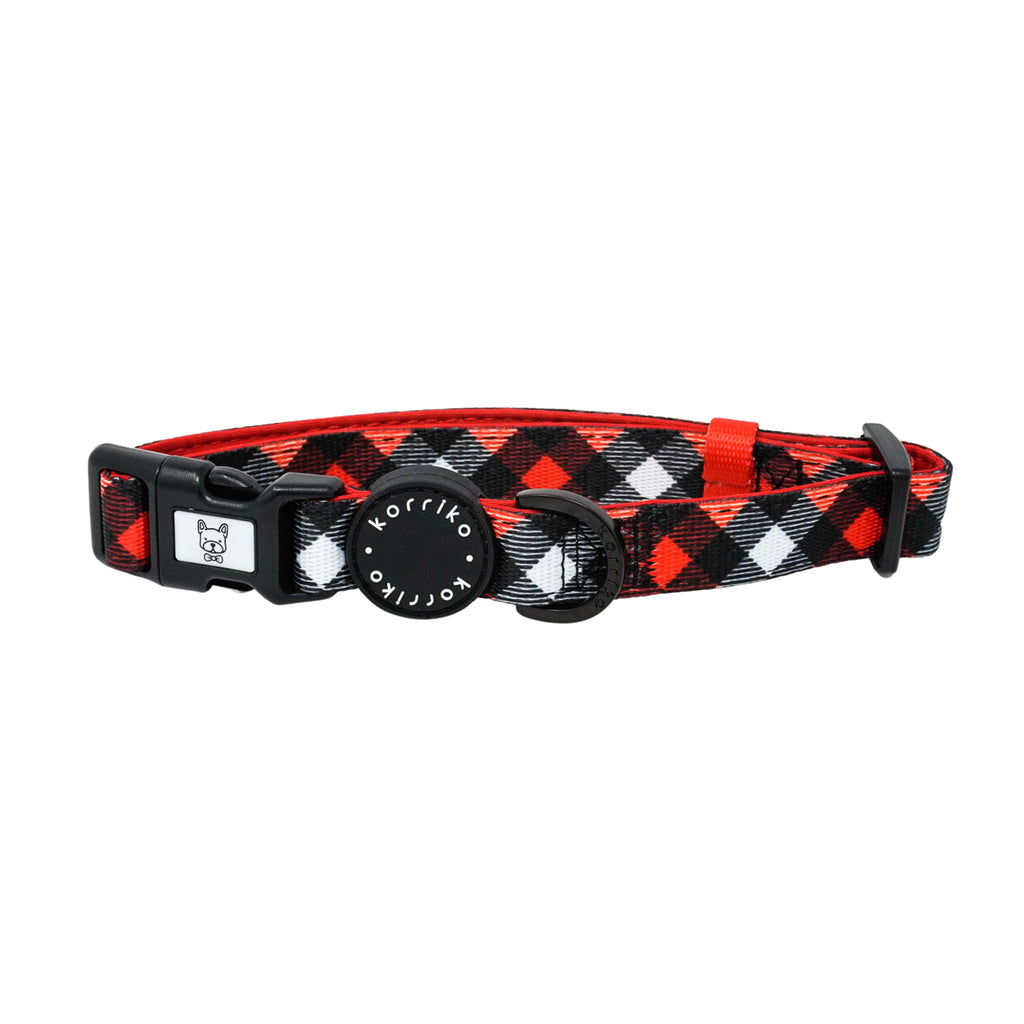red plaid adjustable collar - last one!