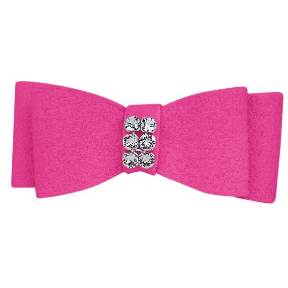 sparkle dog bow - sapphire pink