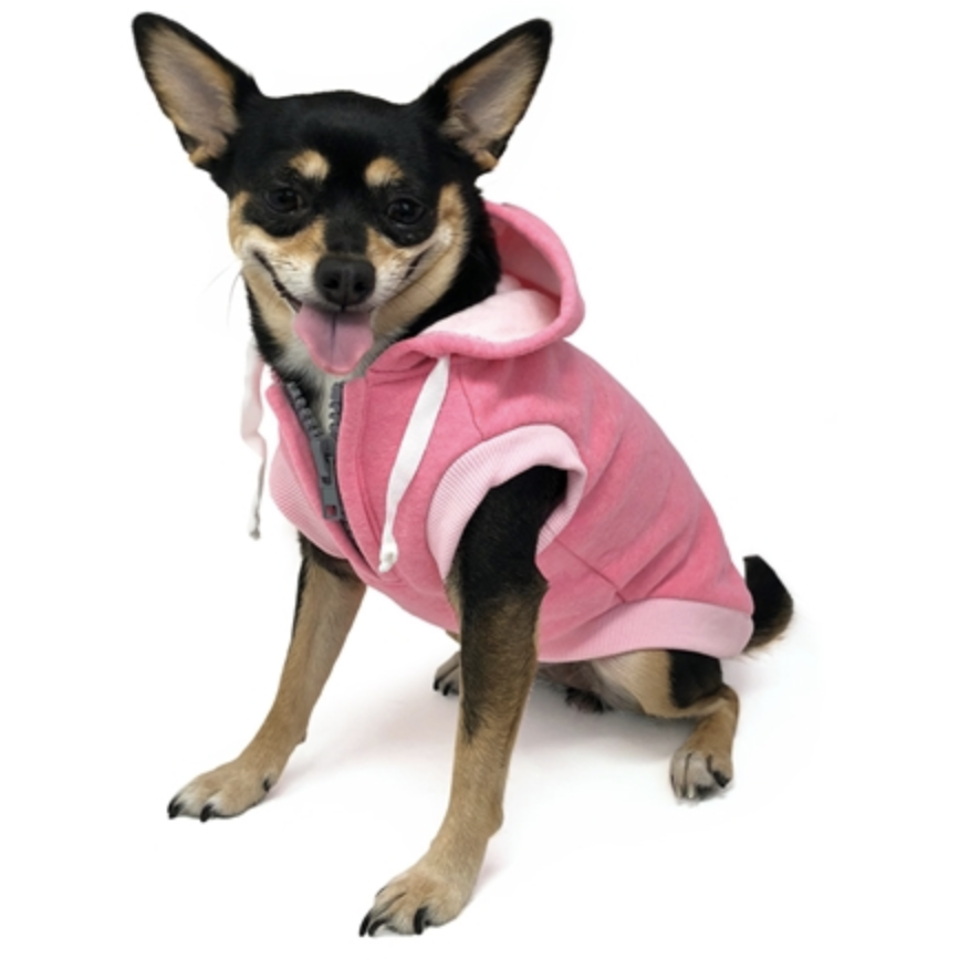 drawstring sleeveless hoody - pink