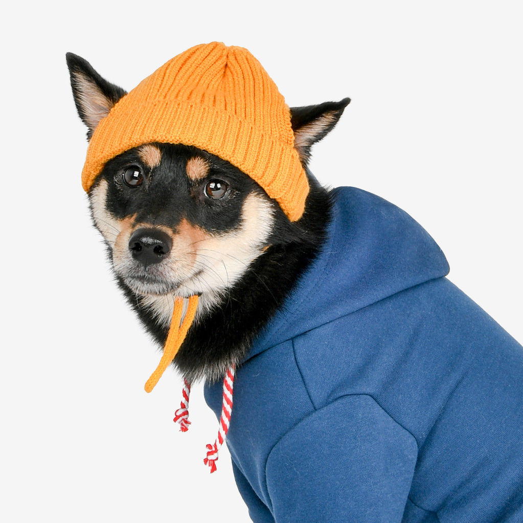 olchi knit hat with scarf - mustard - 1 small left!