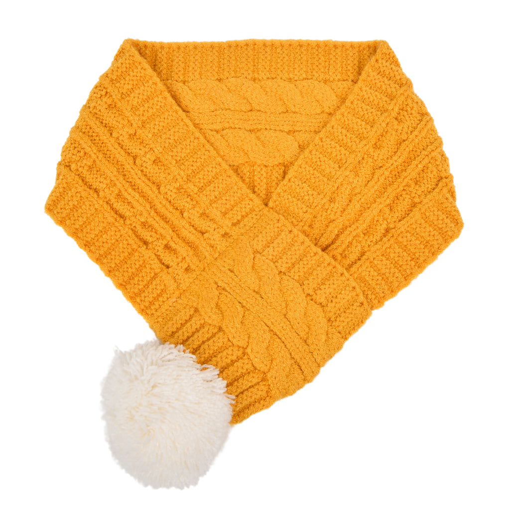 olchi knit hat with scarf - mustard - 1 small left!
