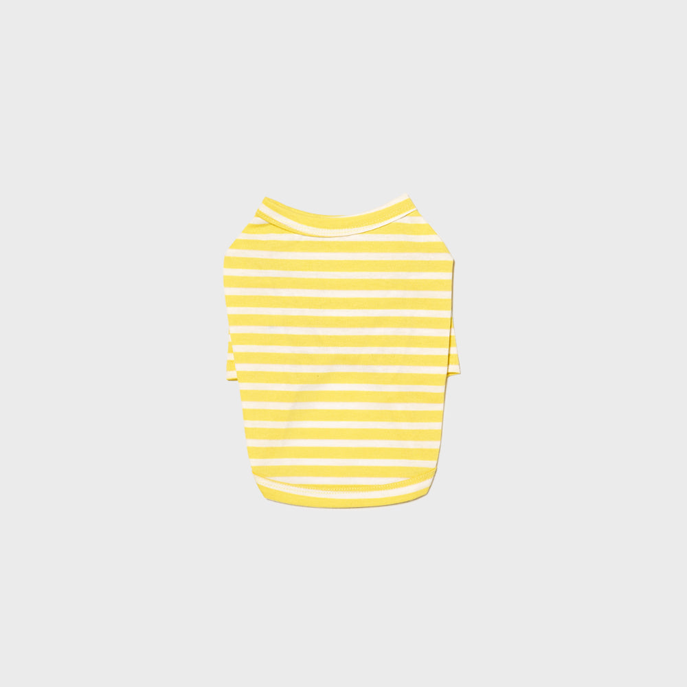 striped cotton tee - lemon