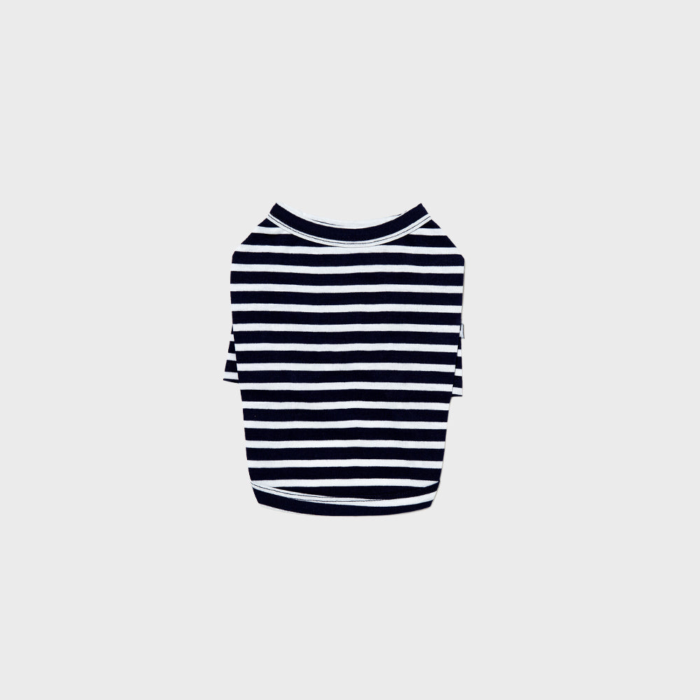 striped cotton tee - navy blue