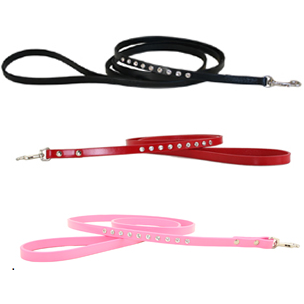 swarovski leather leash - more colours barking babies