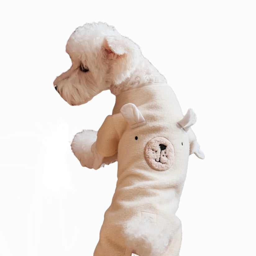 teddy face fleece pj - apricot - 1 large left!