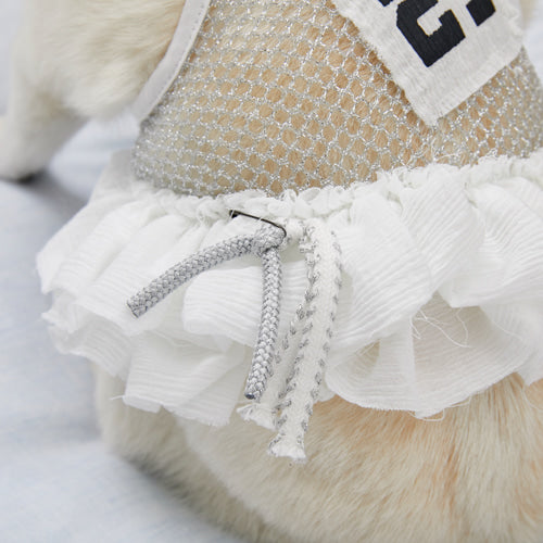 ruffle tennis skirt - silver/white