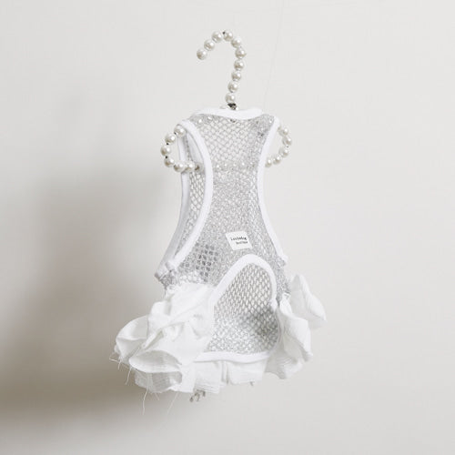 ruffle tennis skirt - silver/white