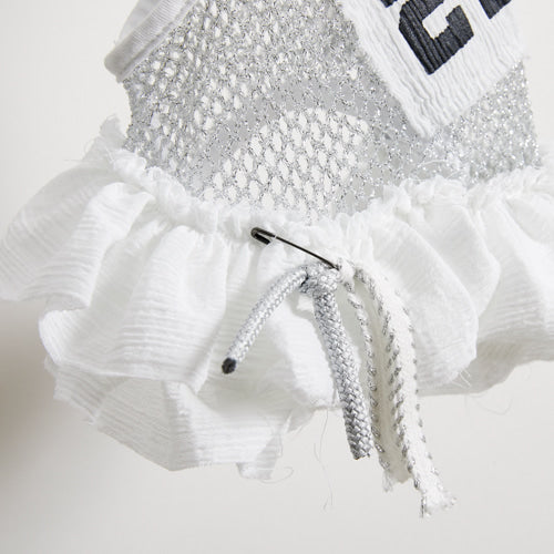 ruffle tennis skirt - silver/white