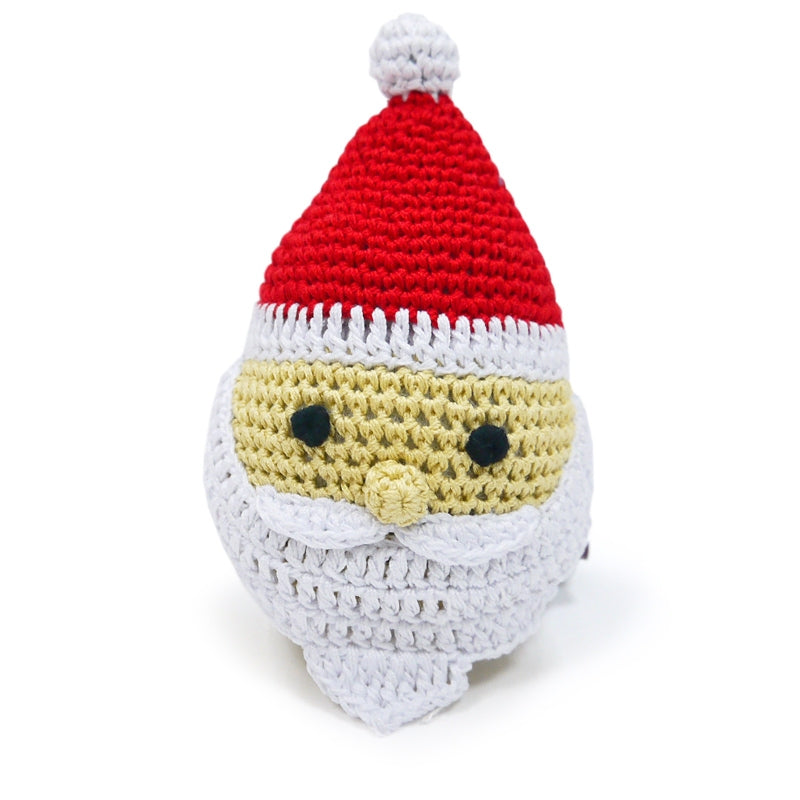 santa knit squeaker toy