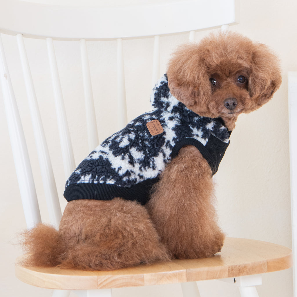 chyanne fluffy hooded sweater - black - few left!