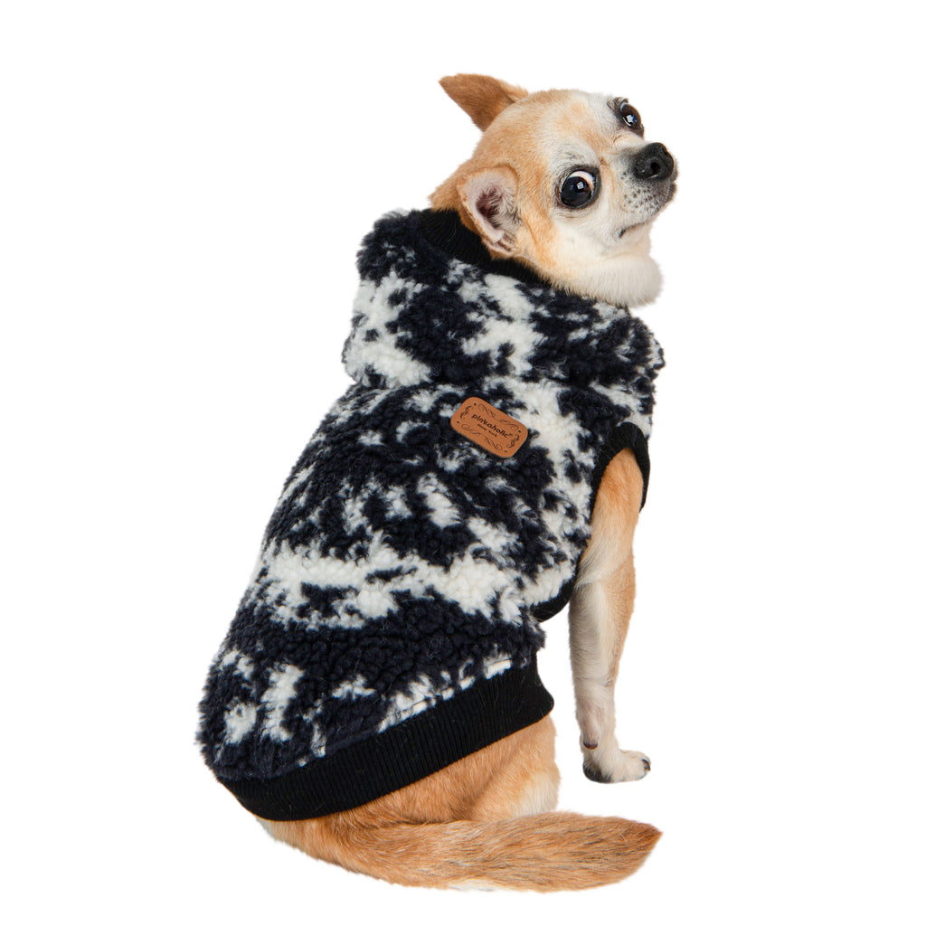 chyanne fluffy hooded sweater - black - few left!