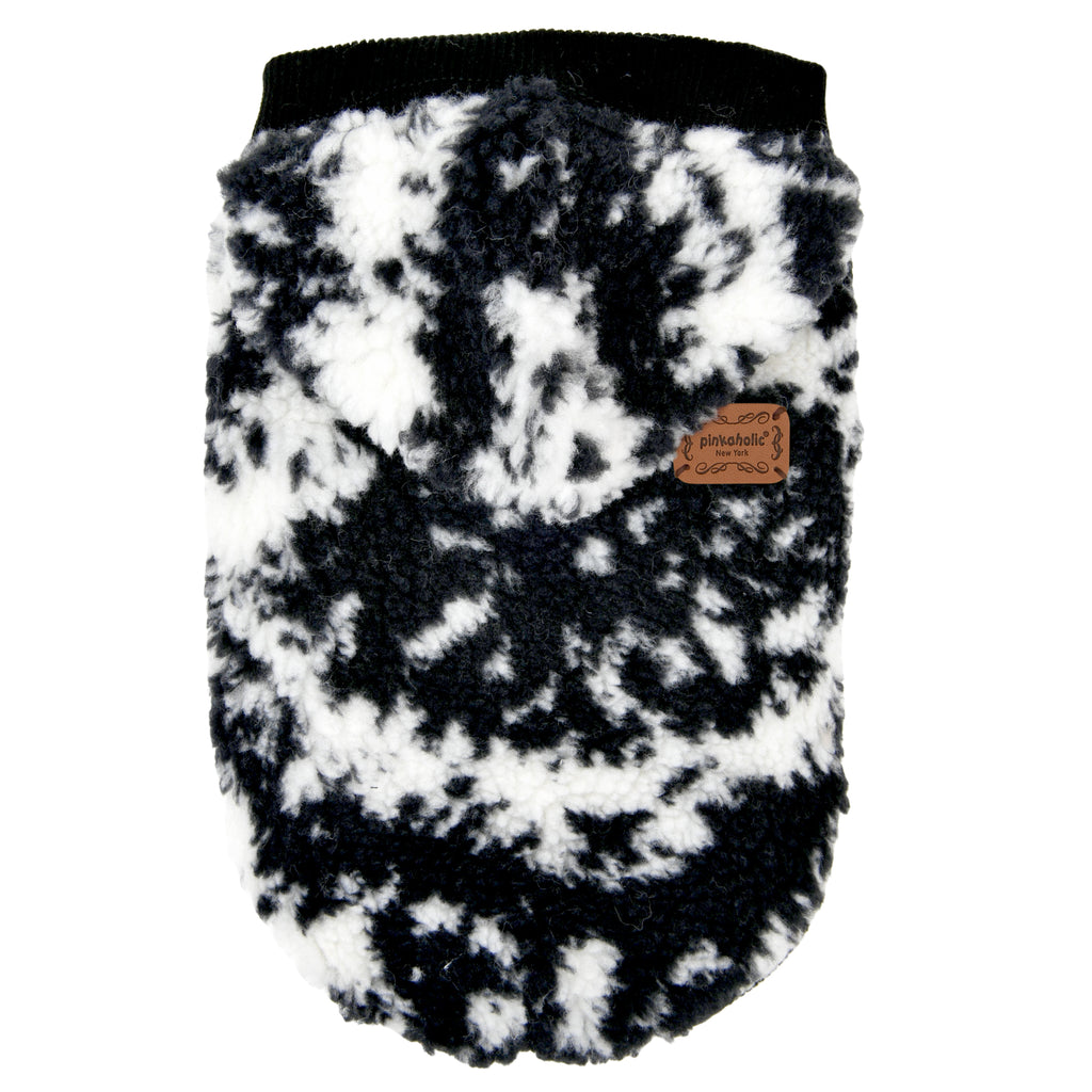 chyanne fluffy hooded sweater - black - few left!