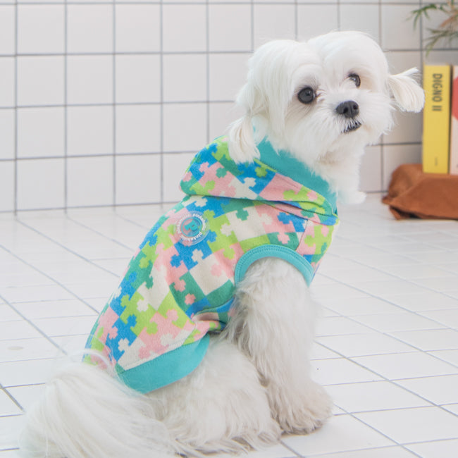 bettina puzzle hoodie - aqua