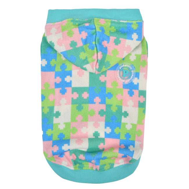 bettina puzzle hoodie - aqua