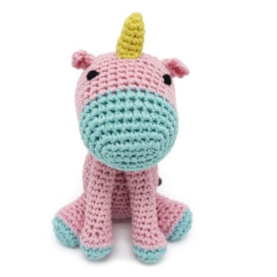 unicorn crochet squeaker toy