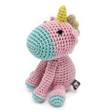 unicorn crochet squeaker toy