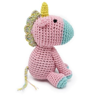 unicorn crochet squeaker toy