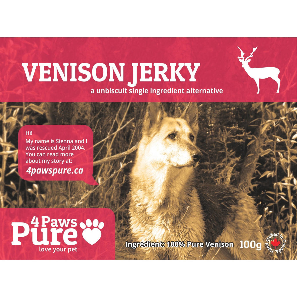 4 paws - venison jerky 50g