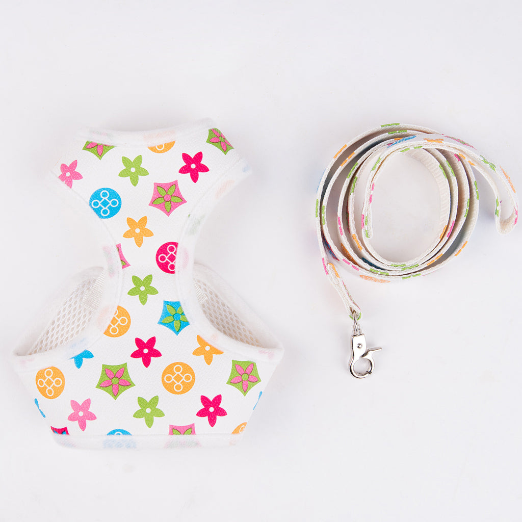 love me harness and leash set - white