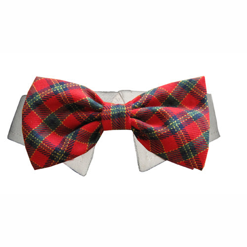Xmas plaid bow tie - l and xl left!